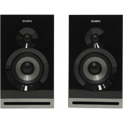 SVEN SPS-705 Black,  2.0 / 2x20W RMS, Bluetooth, Control panel on the active speaker side panel,  headphone jack, wooden, (4-+3/4-)